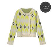 Summum 7s5900-70008 202 knitted jacket ikat jacquard knit mimosayellow