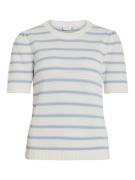 Vila vidalo o-neck s/s stripe knit-noos 14106601 kentucky blue