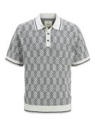 Jack & Jones Jprblucody structure knit polo ss ecru dessin