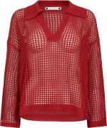 Co'Couture Ozzycc polo hole knit red