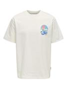 Only & Sons onspalm days print rlx ss tee 22033417 cloud dancer