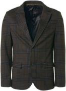 No Excess Blazer jersey stretch check coffee