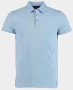 Bos Bright Blue Scotland blue polo korte mouw hilton polo contrast col...