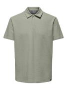 Only & Sons Onskian reg seersucker ss polo olijf