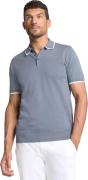 No Excess Pullover short sleeve polo button s washed blue