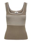 Jacqueline de Yong nanna s/l square neck stripe top 15344853 shitake s...