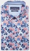 Bos Bright Blue R.b. boston casual hemd korte mouw regular fit 416670/...