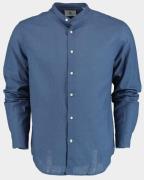Bos Bright Blue Casual hemd lange mouw linnen shirt lm 42540006b/235 u...