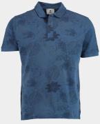 Bos Bright Blue Polo korte mouw polo print 2822425/215 denim