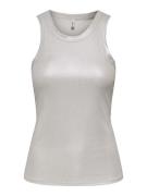 Only Onlsol life sl glitter rib top jrs off-white
