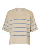 Selected Femme slfliva 2/4 knit o-neck noos 16092337 cornflower blue