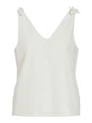 Vila Vialvadora v-neck sl top off-white