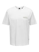 Only & Sons Onskeane rlx ss print tee noos off-white