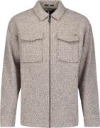 No Excess Overshirt zipper wool look grey melange