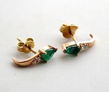 Christian Gouden oorbellen met smaragd en zirkonia