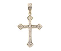 Christian 14 karaat gouden kruis met zirkonia