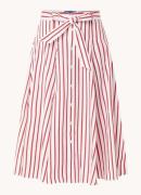 Ralph Lauren Midi rok met streepprint en steekzakken