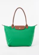 Longchamp Le Pliage Original schoudertas M met leren details