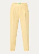 Benetton High waist tapered fit cropped pantalon van linnen