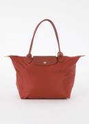 Longchamp Le Pliage Green schoudertas M met leren details