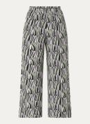 Whistles High waist wide fit culotte met tijgerprint