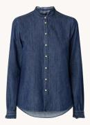 River Woods Blouse van chambray met ruches