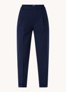 Benetton High waist tapered fit cropped pantalon met krijtstreep