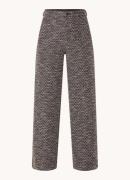 Vanilia High wais wide fit pantalon van bouclé