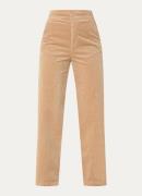 Benetton High waist straight fit broek van corduroy met steekzakken