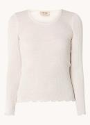 Mos Mosh Elaine ribgebreide longsleeve met ruches