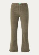 Benetton Mid waist flared fit cropped broek van corduroy