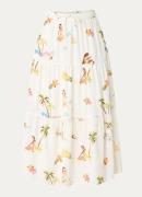 Seafolly Isla Palm maxi rok in linnenblend