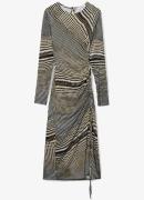 Reiss RIYO Printed Ruched Midi Dress