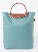 Longchamp Le Pliage shopper M met leren details