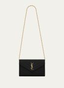 Saint Laurent Cassandre portemonnee van kalfsleer met afneembare schou...