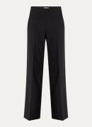 Sandro High waist wide fit pantalon in scheerwolblend