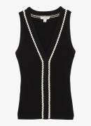 Reiss Lanette ribgebreide top met V-hals