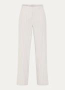 Rosner Mara high waist wide fit pantalon in linnenblend met streepprin...