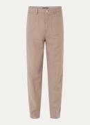 Boggi Milano Straight fit chino van linnen met steekzakken