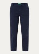 Benetton Mid waist slim fit cropped chino met steekzakken