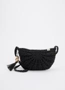 Barts Theros crossbodytas in linnenblend en raffia