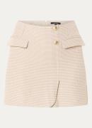 NIKKIE Indiana mini rok met pied-de-poule dessin en strass