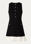 Sandro Mini jurk met tweed-look en sierknopen