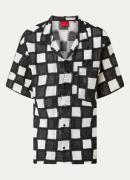 HUGO Egeeno oversized fit overhemd met ruitdessin en borstzak