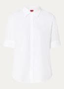 HUGO Sarepla blouse met logoborduring