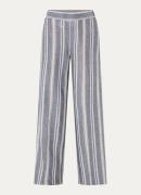 Rosner Mara high waist wide fit pantalon in linnenblend met lurex