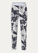 Rosner Alisa mid waist slim fit broek met bloemenprint en logoband