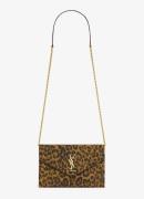 Saint Laurent Envelope crossbodytas van lamsleer met panterprint