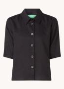 Benetton Blouse van linnen met halflange mouw
