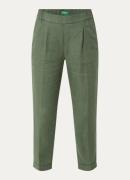 Benetton High waist tapered fit cropped pantalon van linnen